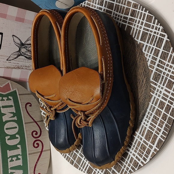 💐 Vintage GUC L.L. Bean Bean Boot 🥾 Rubber Duck Boots, Leather Trim, Navy, 8 - Picture 11 of 11
